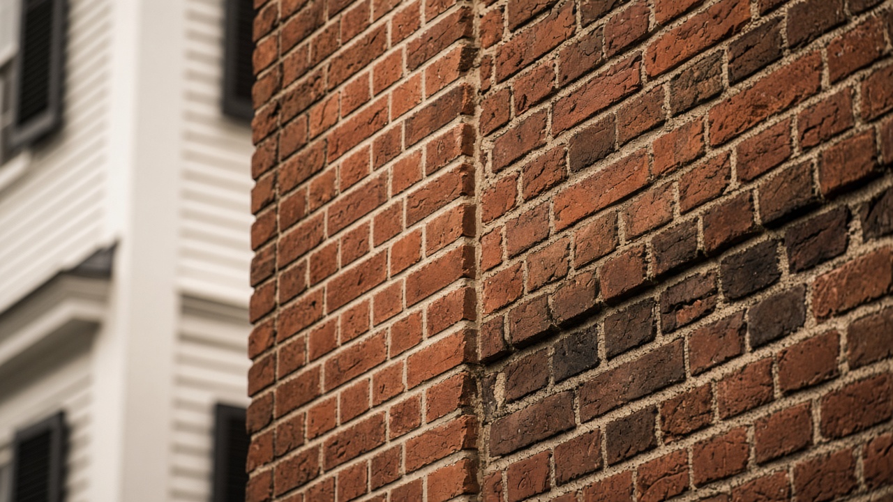 Brick masonry restoration on a New England facade
